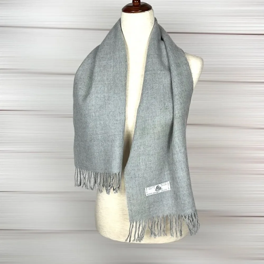Virgin Wool Scarf Light Gray Men’s Women’s made in Uruguay